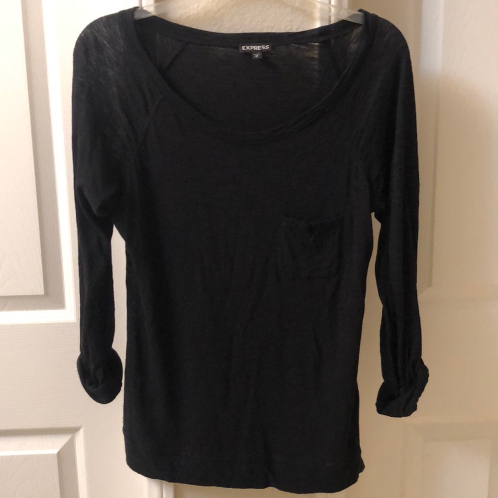 EXPRESS Black 3/4 Sleeved Top
